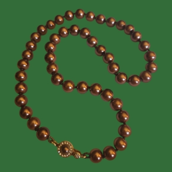 Vintage Genuine Copper Knot Beaded Box Clasp Necklace - Picture 1 of 10